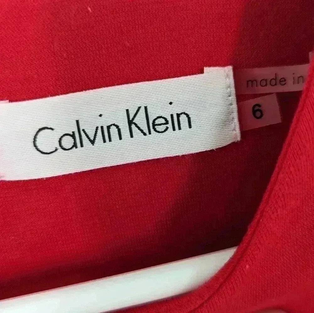 Calvin Klein Size 6 Red Sleeveless Valentine's Day Holiday Dress - Picture 7 of 8